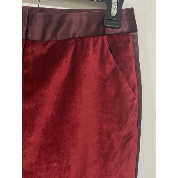 Altuzarra for Target Tuxedo Pants Womens Size 2 Red Velvet Straight Leg Ankle - Picture 8 of 13